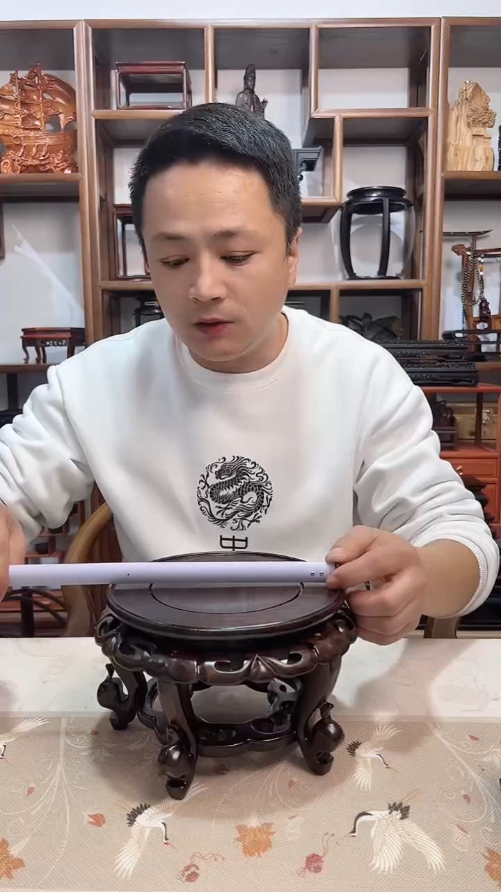 【闪购商品】风车木（黑檀木）内径17.5海棠底座