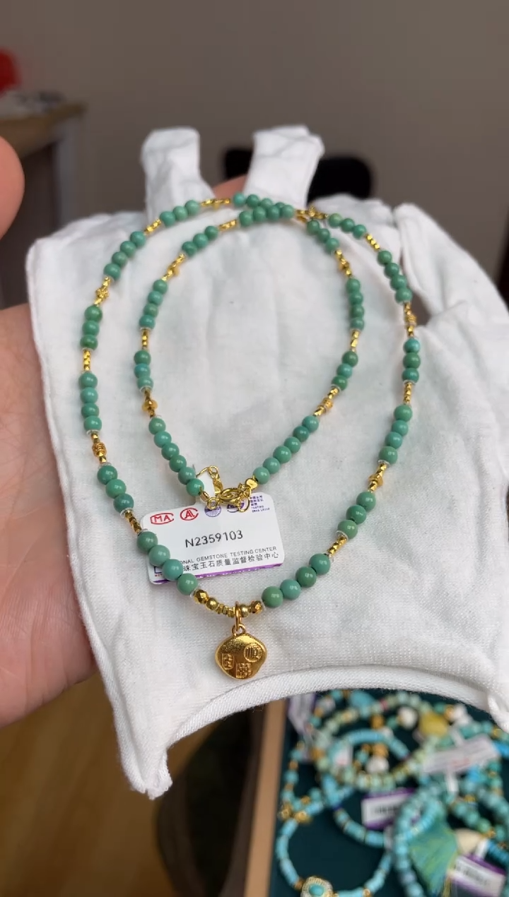 【闪购商品】绿松石颈饰银S925镶嵌57