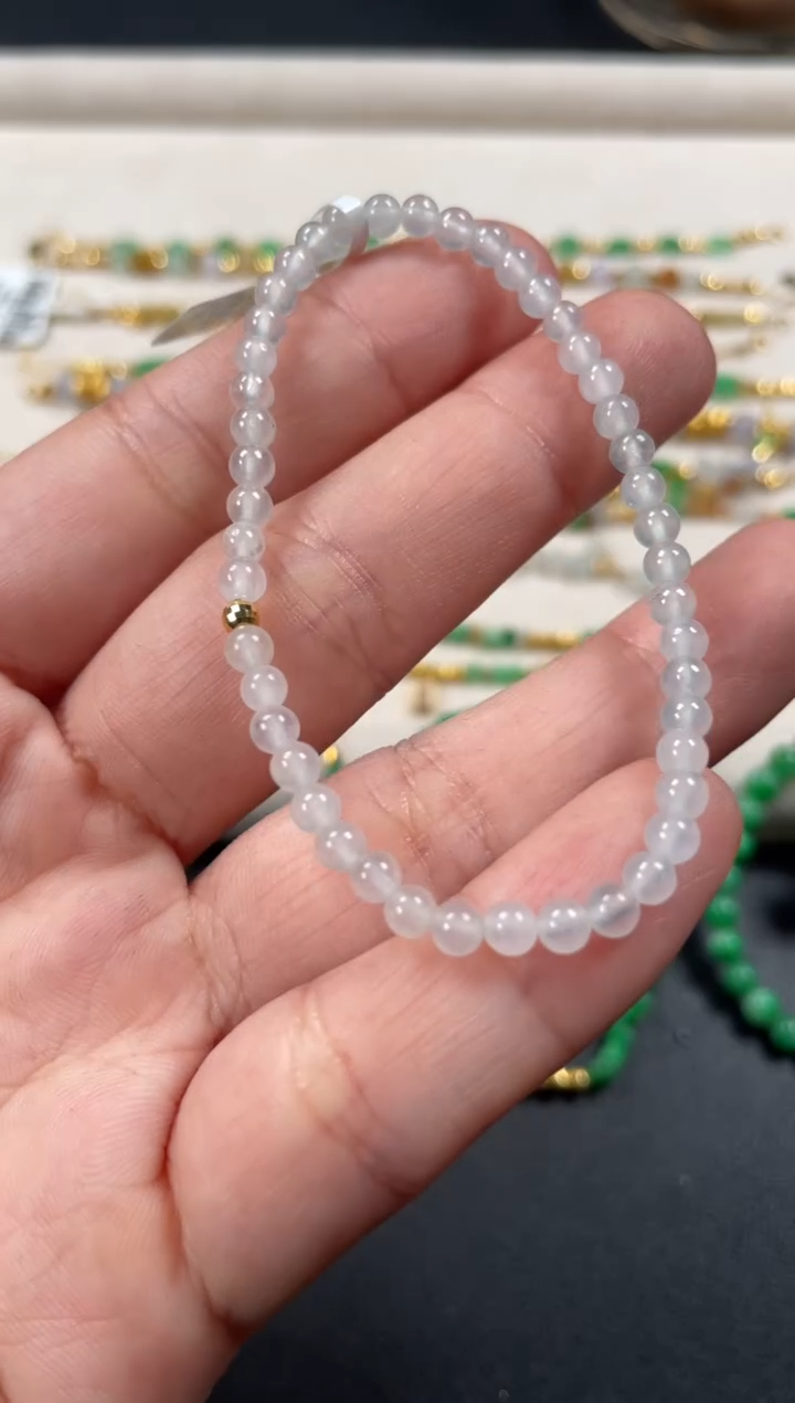 18K金镶嵌手串翡翠多样性   发货一条   P241