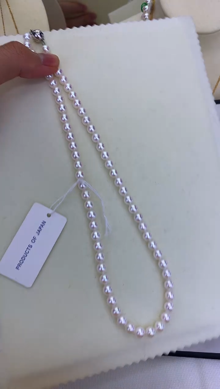 银S925镶嵌DA海水珍珠 GD038 6-6.5 rose串链带FA大证