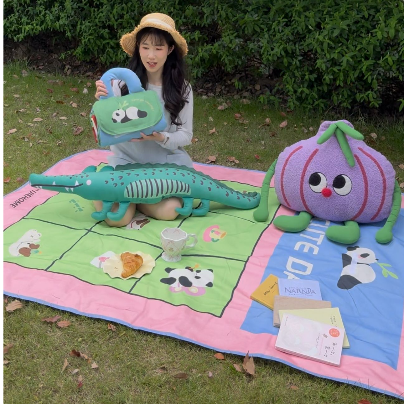 【羽介】福利！福利款野餐垫 萌趣熊猫数码印花郊游野餐便携露营地垫