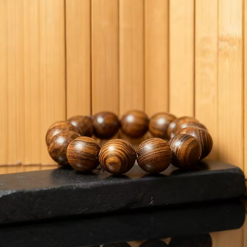 水波纹圆珠阴沉木单圈034【无礼盒】