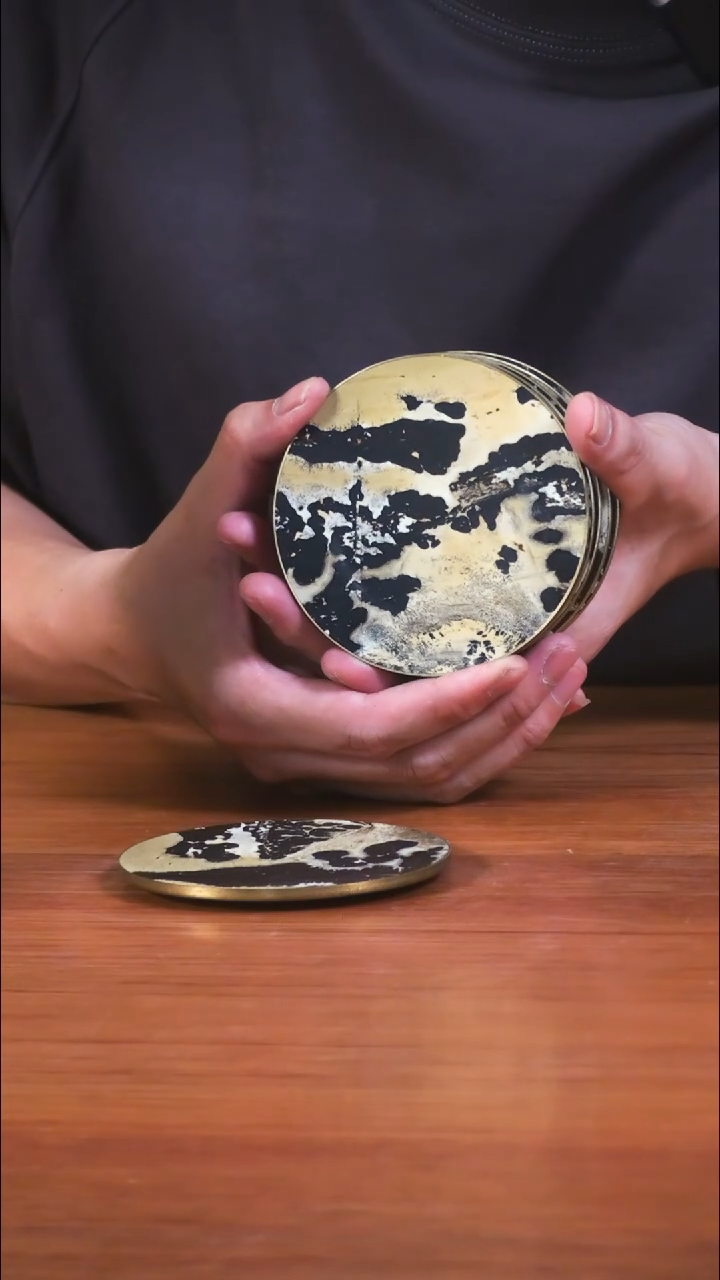 天然国画石茶具套装