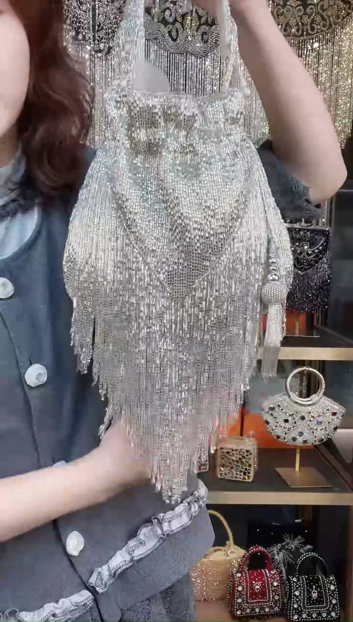 织物珠韵恒泽重工串珠手提包直播间女神专拍