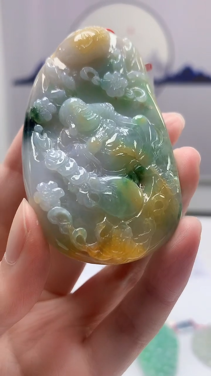 【闪购商品】定制翡翠未镶嵌4852zm-毛货赠珠链佛公135