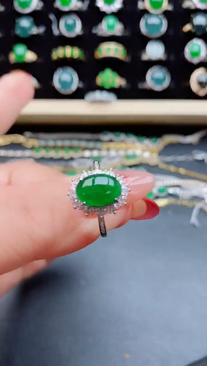 【闪购商品】翡翠戒指银S925镶嵌0805850