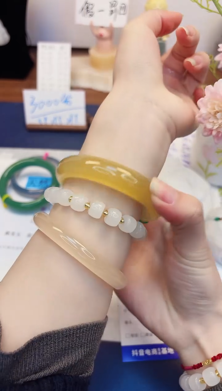 【闪购商品】石英质玉手镯未镶嵌202-财气镯-圈口60