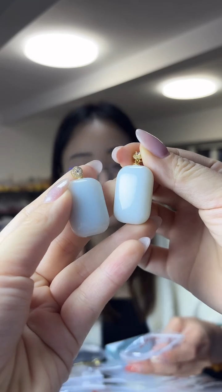 颈饰银S925镶嵌和田玉（多样性发一件）