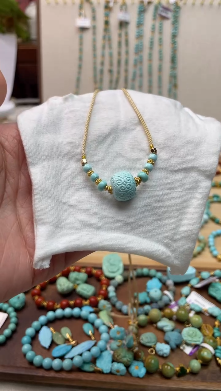 【闪购商品】绿松石项链银S925镶嵌70