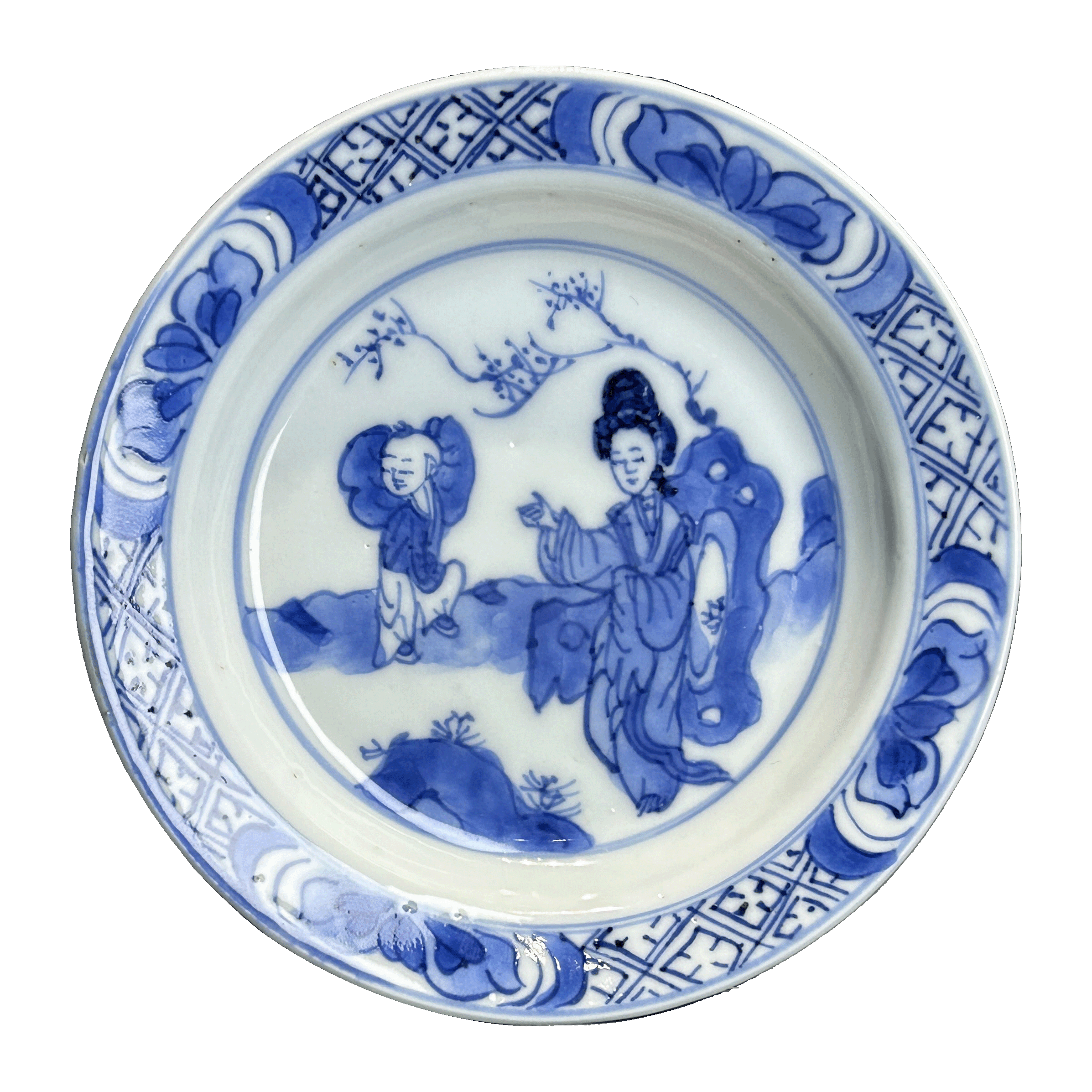 25031009x青花教子纹盘