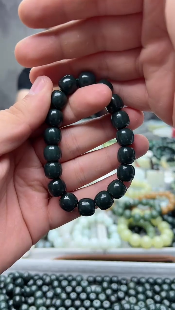 手串未镶嵌和田玉新疆且末瓷蓝12