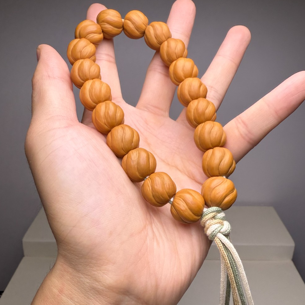 【海棠椿】拉丝扭扭花卷酥扭转乾坤猴头手串卷卷酥文玩手持