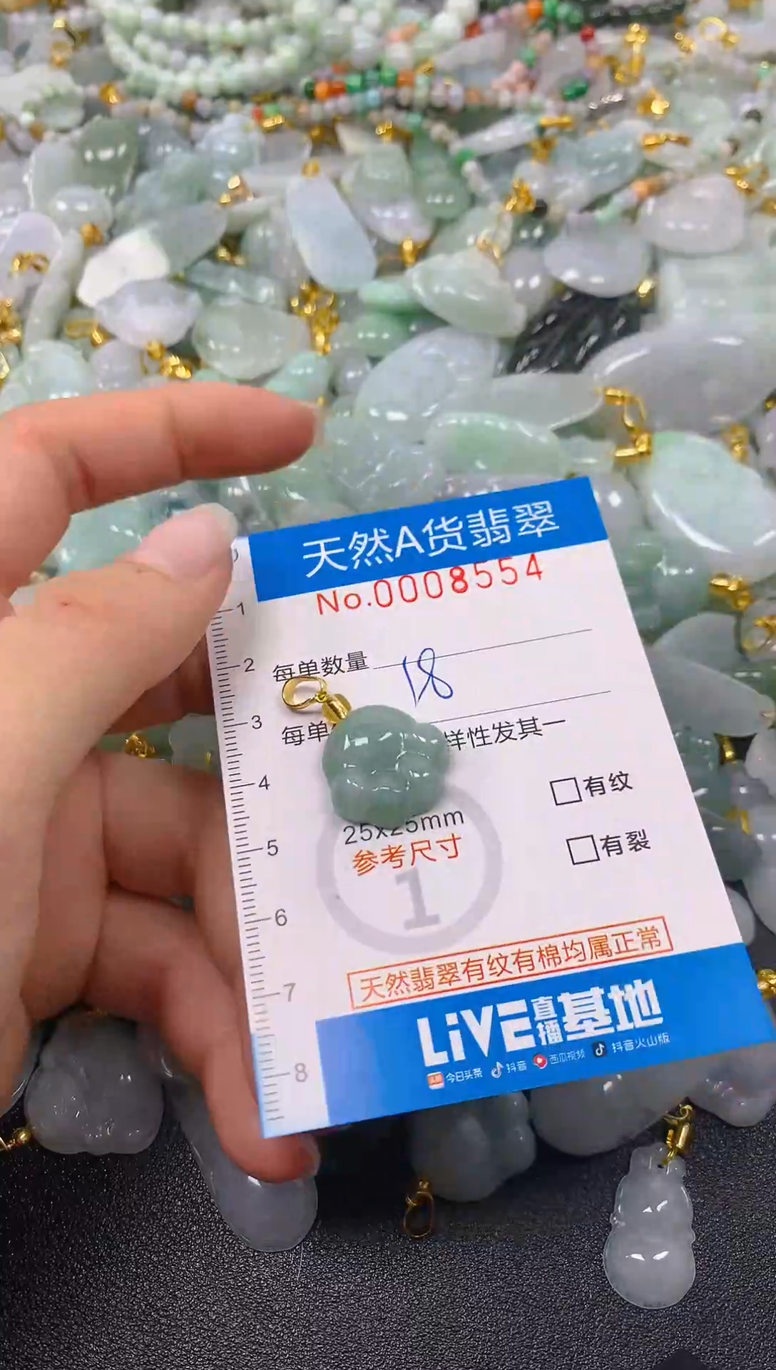 颈饰未镶嵌翡翠净货挂件-8554