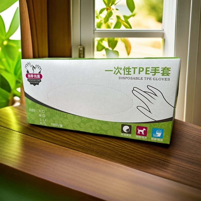 一次性透明卫生抽取式TPE加厚手套防唾液挂耳式口罩商用