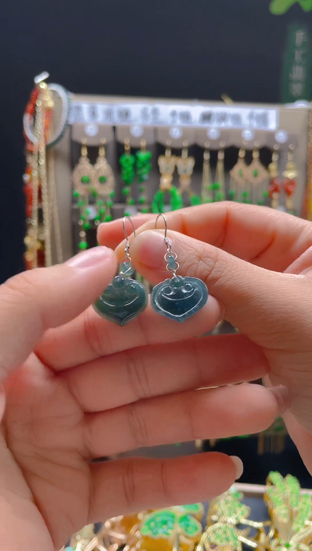 【闪购商品】翡翠耳饰银S925镶嵌0112翡翠饰品