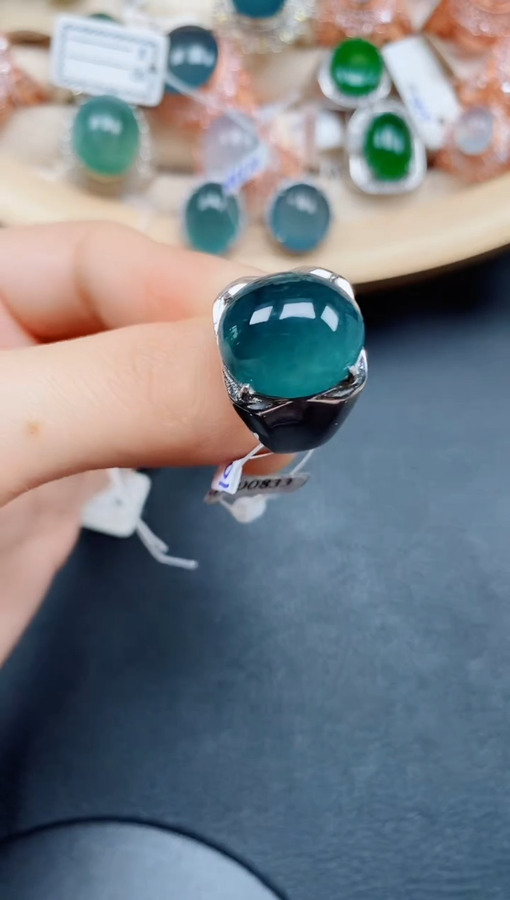 【闪购商品】翡翠戒指银S925镶嵌翡翠