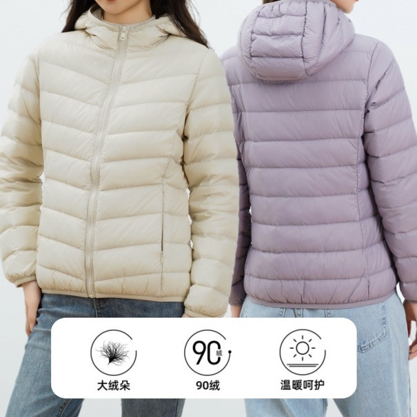 【连帽/立领】轻薄款女士纯色排骨羽绒服 附收纳袋 超轻保暖易收纳