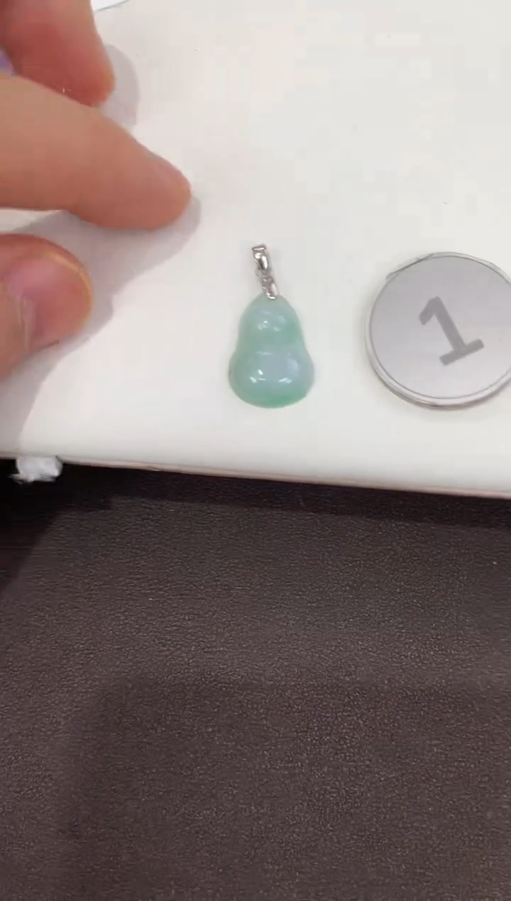 颈饰银S925镶嵌翡翠天然缅甸A货翡翠