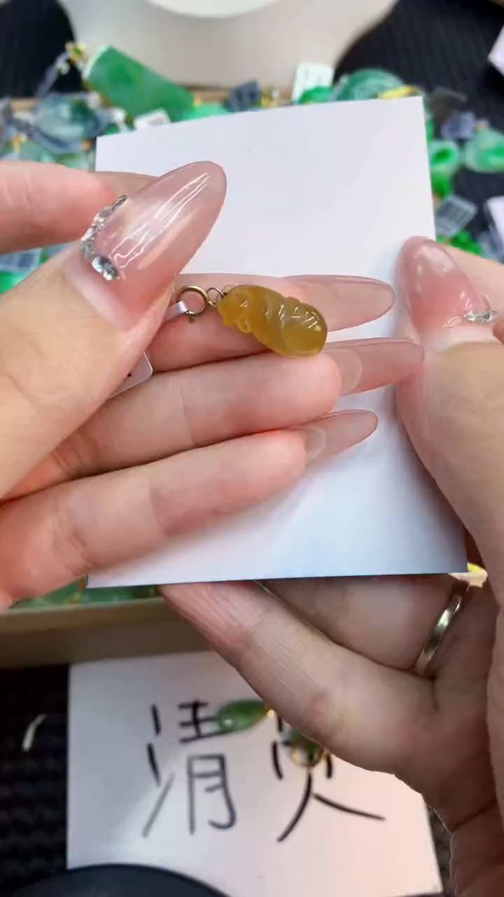 翡翠银S925镶嵌吊坠(不含链)1