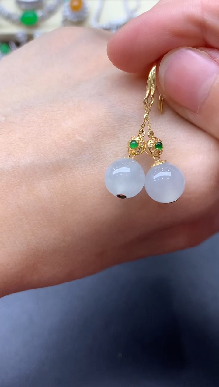 18K金镶嵌翡翠耳饰186-中国好珍宝