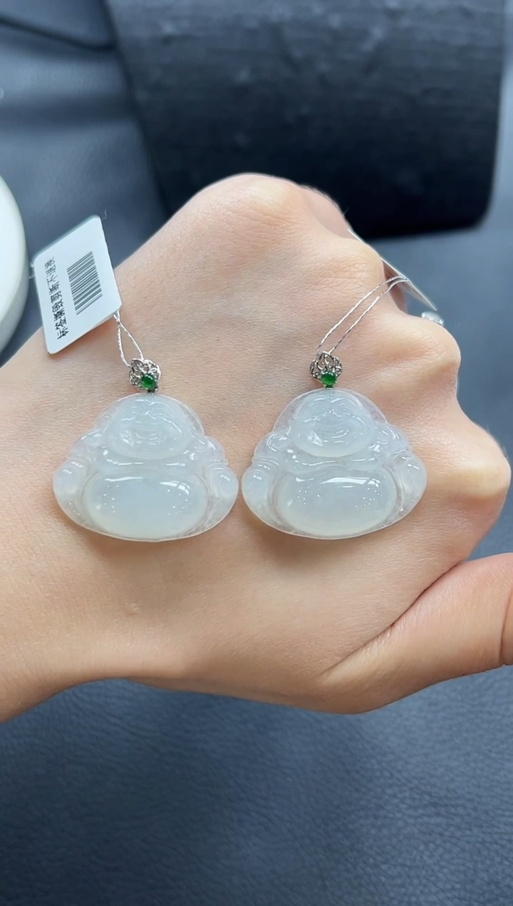 【闪购商品】翡翠颈饰18K金镶嵌佛公多样性发1件