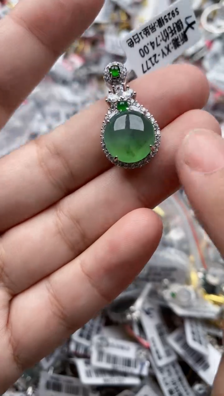 【闪购商品】翡翠戒指银S925镶嵌111111---10