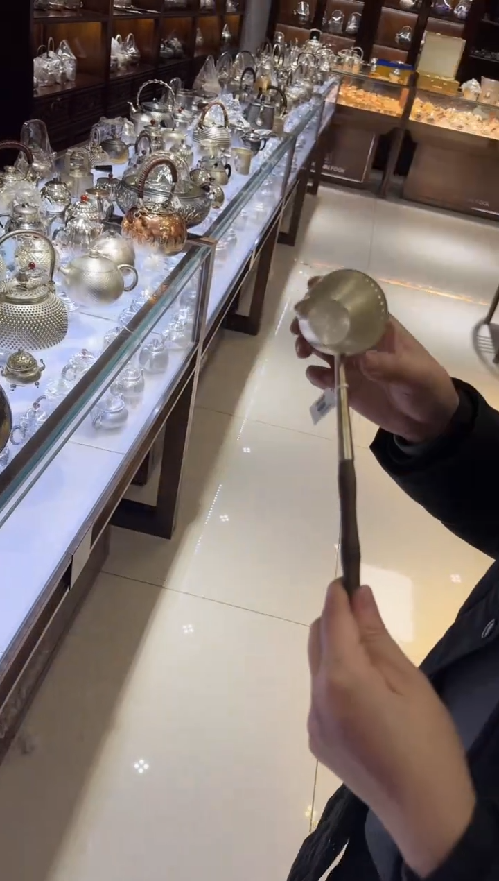 【闪购商品】足银999长柄精工茶道茶勺