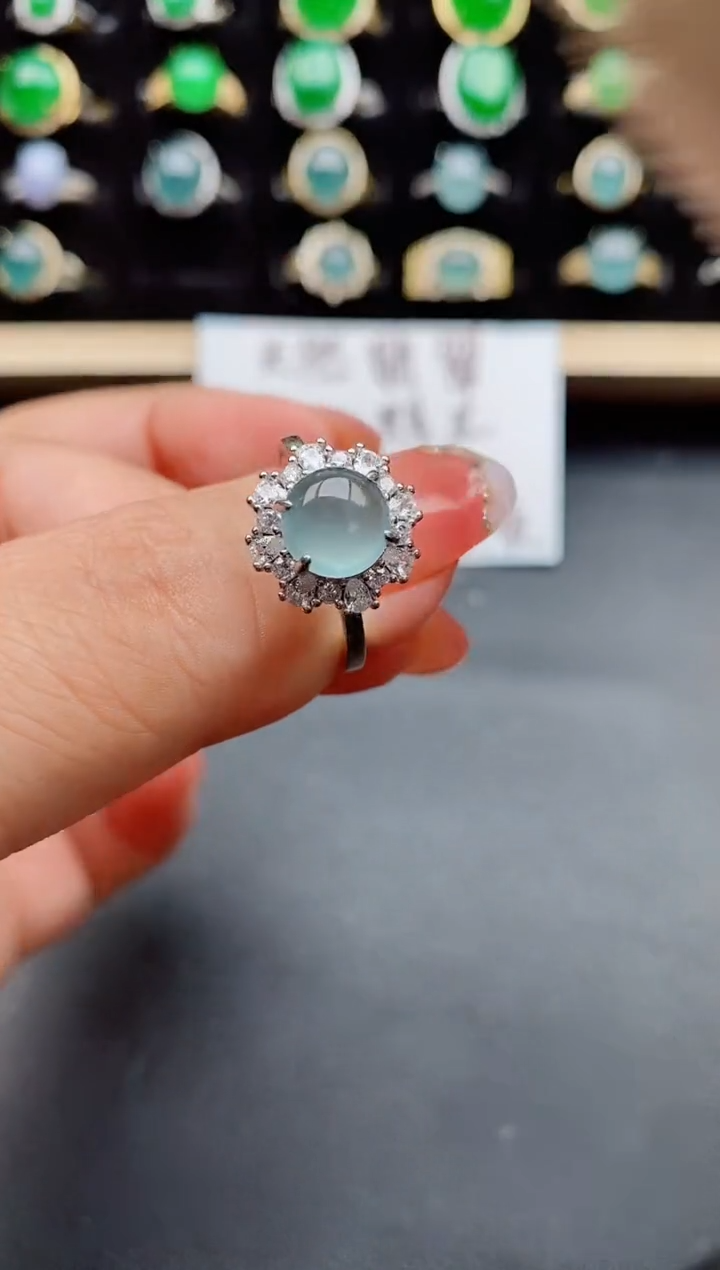 【闪购商品】翡翠戒指银S925镶嵌21212