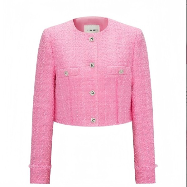 【商场同款】小香风外套春新款羊毛花呢短款上衣Y421308686