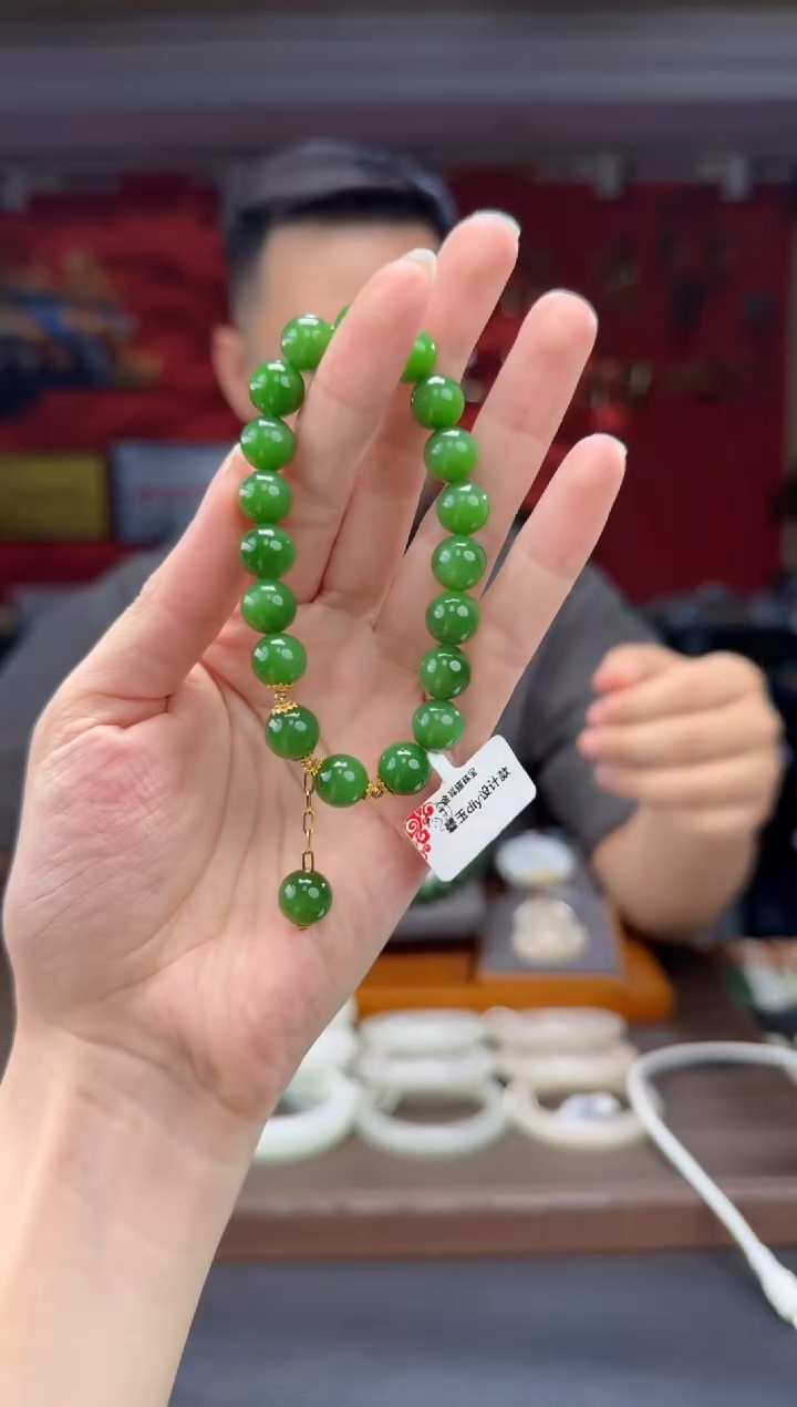 手串未镶嵌和田玉碧玉diy单圈手串