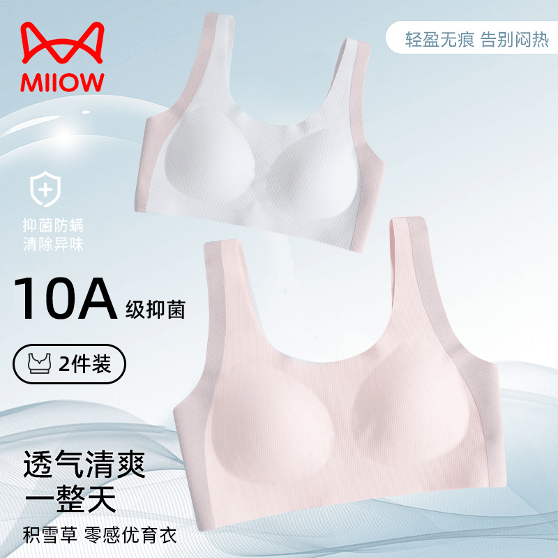 猫人少女文胸高中二三阶段女大童背心青少女发育期内衣女学生初中