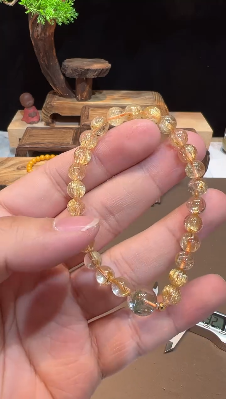 【闪购商品】水晶手链18K金镶嵌手饰@@E6324