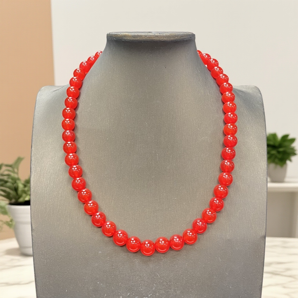 hjt尺寸约10mm48颗天然正品玛瑙玉石元宝扣妈妈链