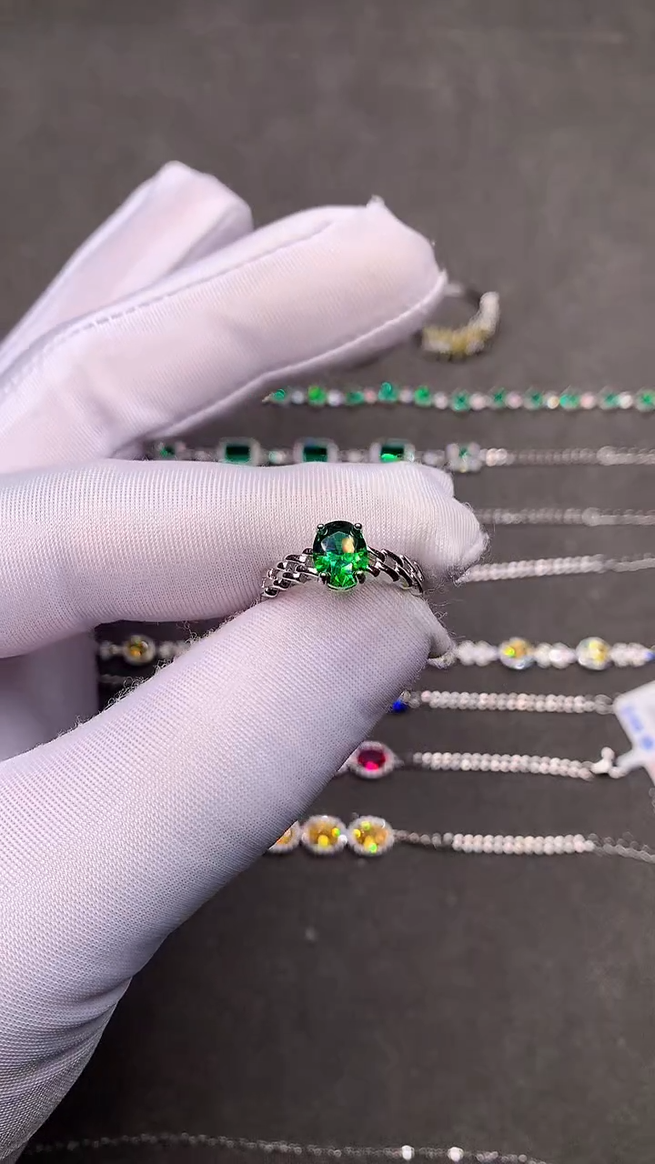 【闪购商品】透辉石戒指银S925镶嵌.....