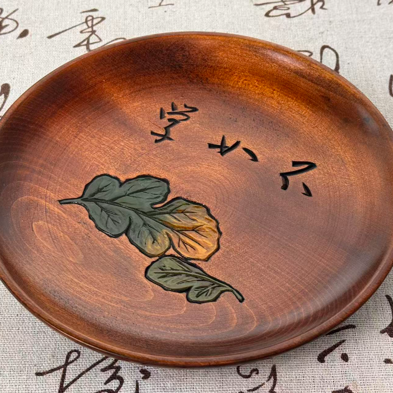 日本回流大漆花卉系列茶托