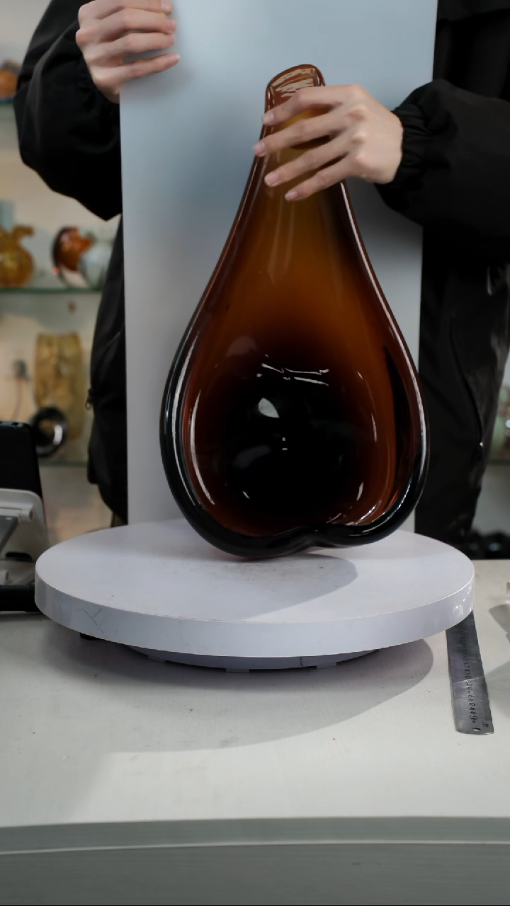 【闪购商品】琉璃长43轻奢琉璃花器微瑕福利正常手工痕迹