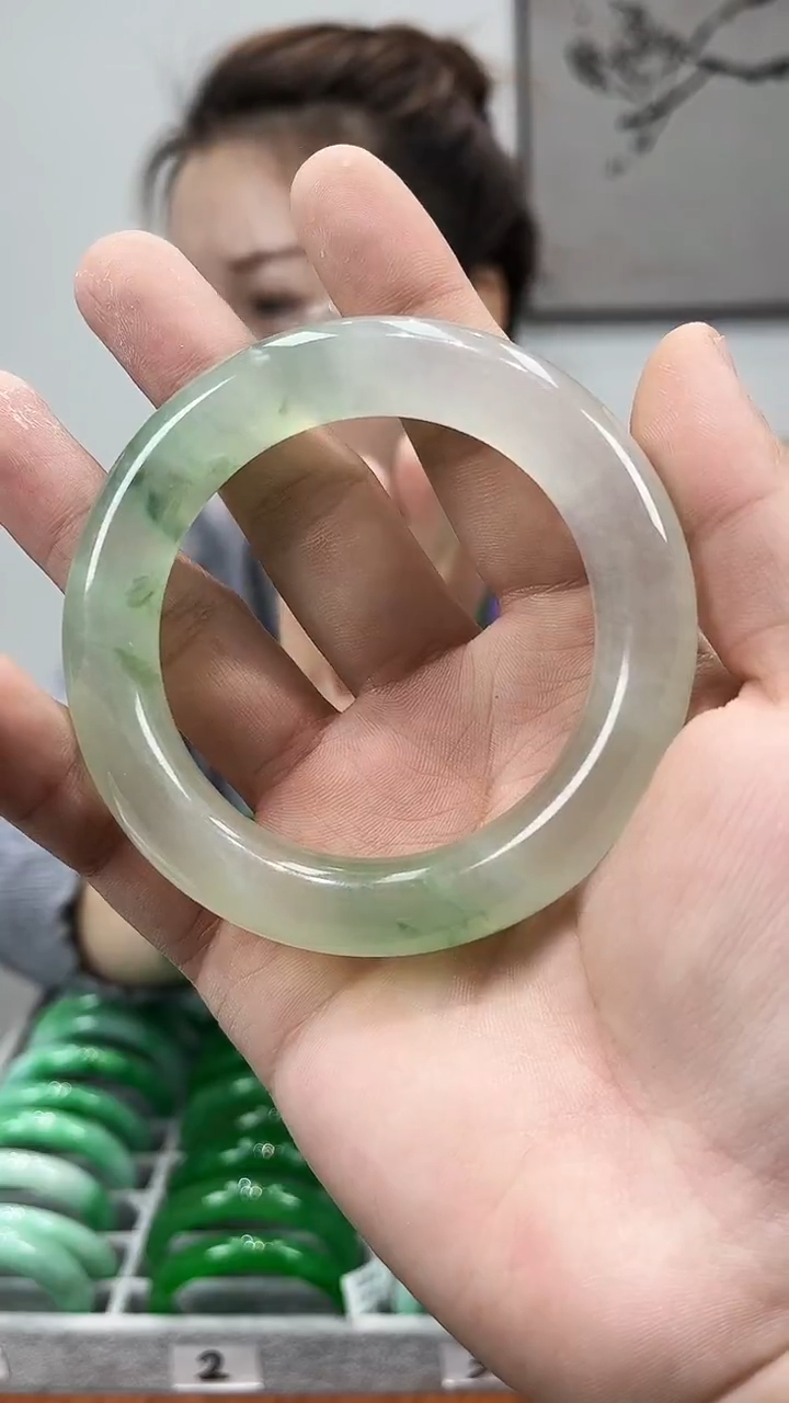 【闪购商品】砖雕s61 冰飘花手镯 圈口53-60