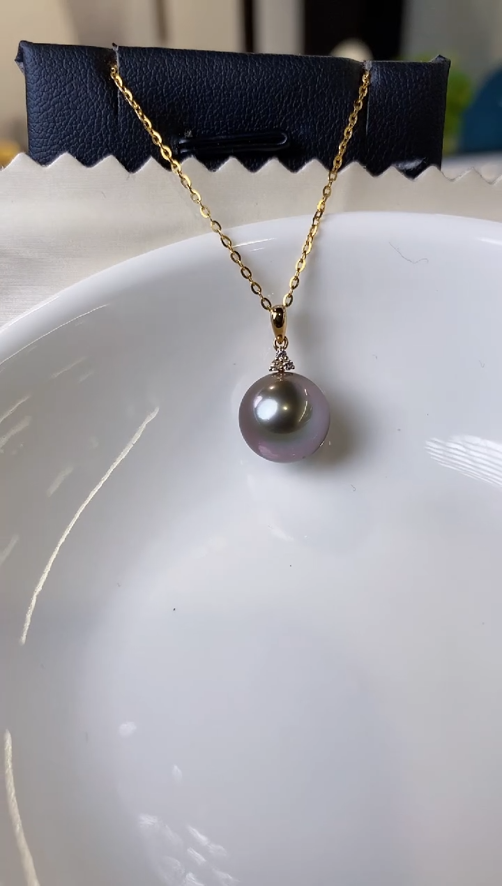 【闪购商品】海水珍珠吊坠(不含链)18K金镶嵌10-11海水珍珠吊坠