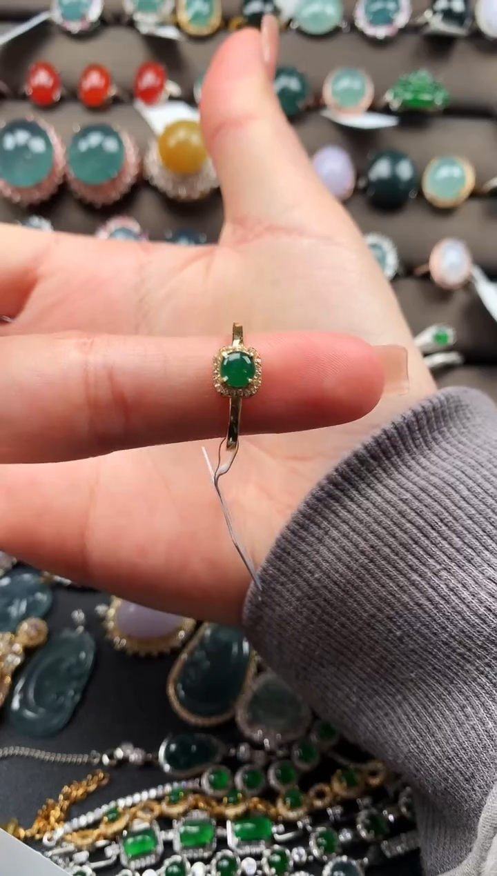【闪购商品】翡翠戒指银S925镶嵌432432