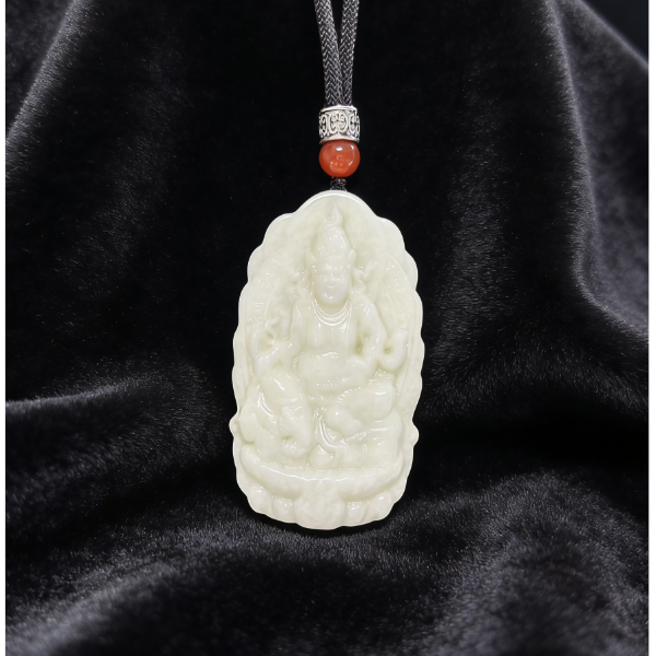 【龍帝专属】中国四大名玉蓝田玉黄财神40X70MM（多样性发货一个）F94