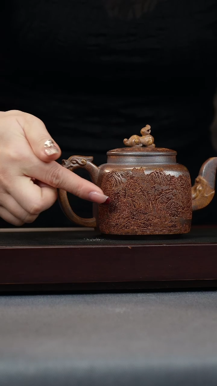 【闪购商品】紫砂茶壶云雾沉香泥 混四方龙尊