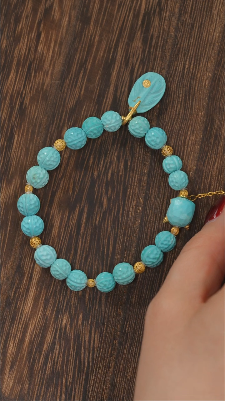 【闪购商品】绿松石手链18K金镶嵌1