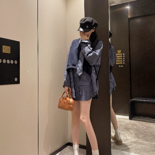 时尚百搭休闲复古小众薄款宽松韩英伦勃肯鞋韩版格子格纹