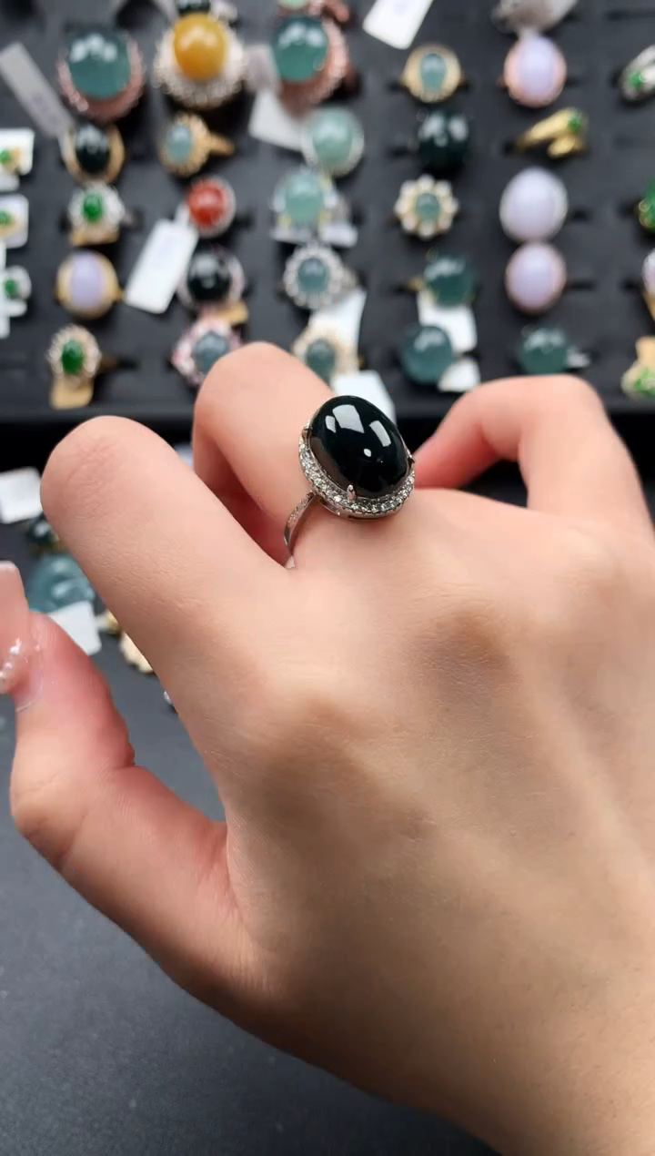 【闪购商品】翡翠戒指银S925镶嵌5211241