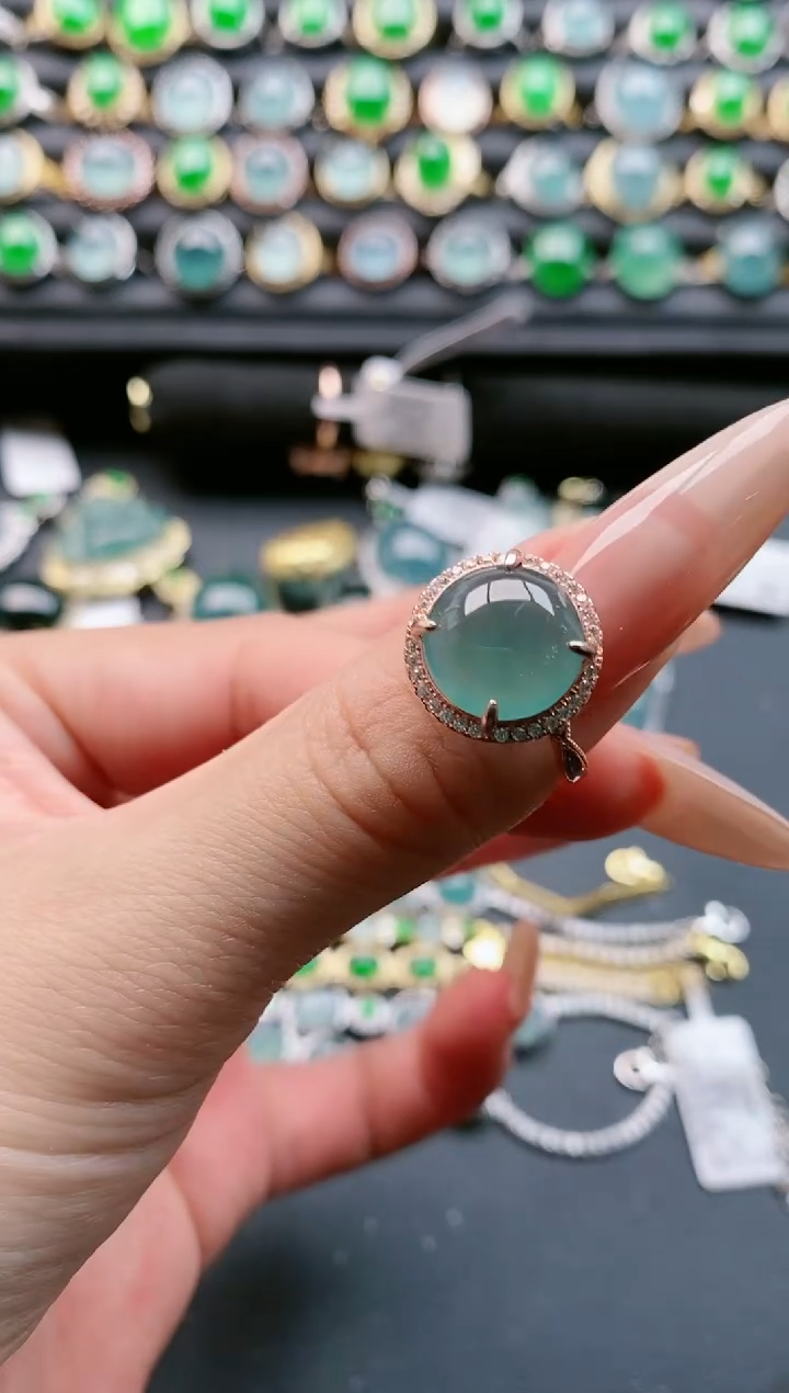 【闪购商品】翡翠戒指银S925镶嵌1111111