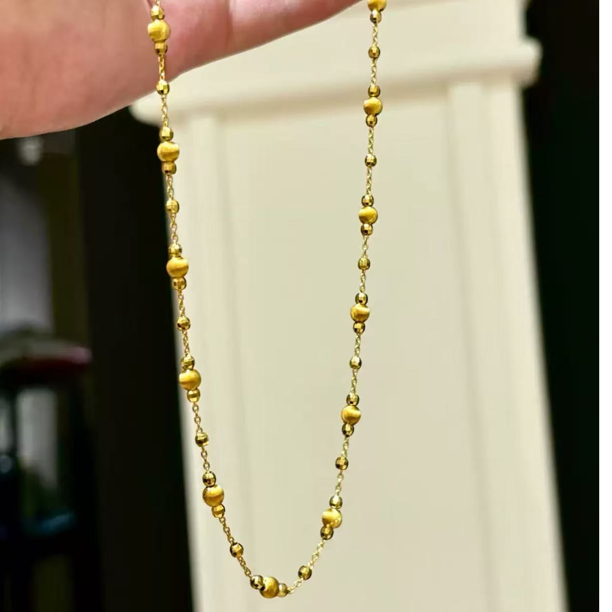 项链 黄色猫眼蹦迪珠项链 A64