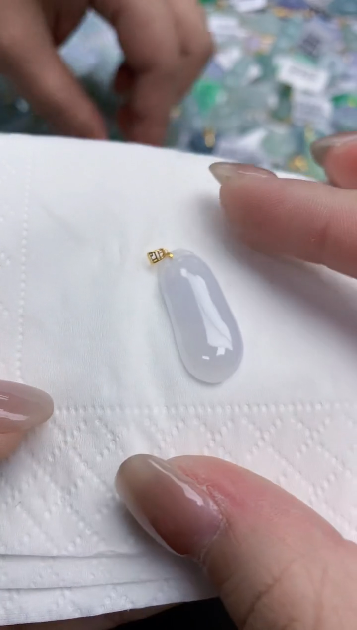 【闪购商品】翡翠颈饰18K金镶嵌天然缅甸翡翠A货