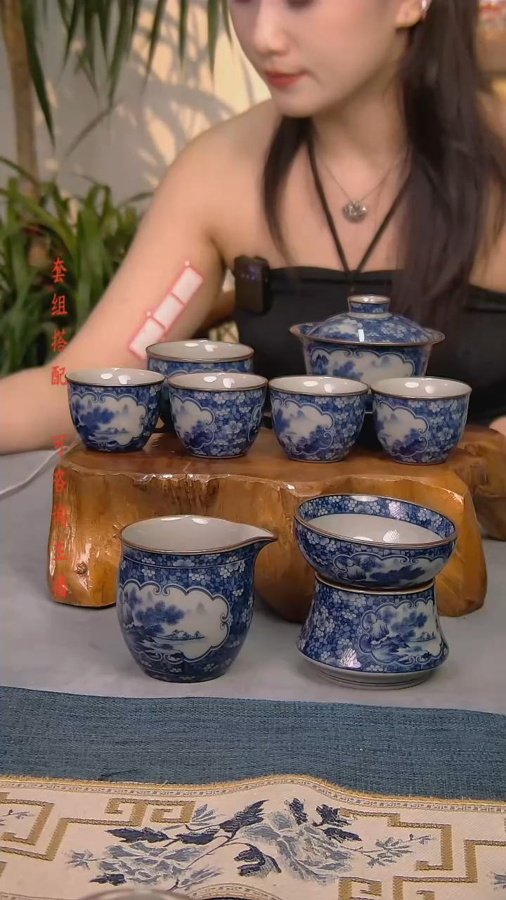 简装家用款8件套 老陶泥开片纹陶瓷茶具