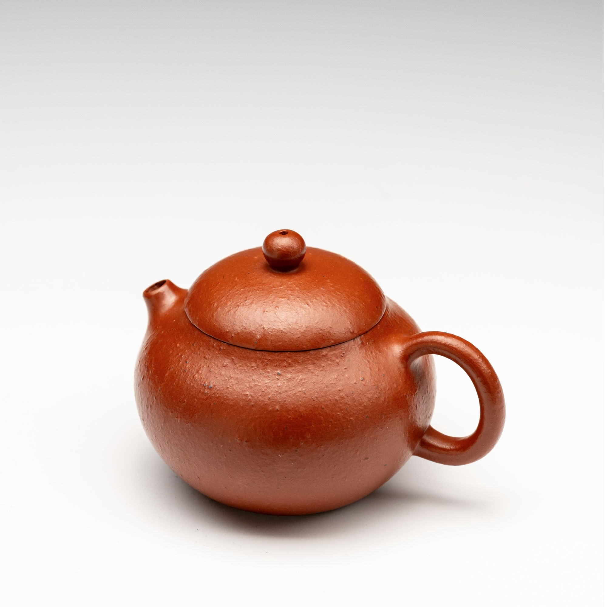 原矿24目生砂朱泥大红袍全手工制作水平壶红泥小容量泥壶文旦壶