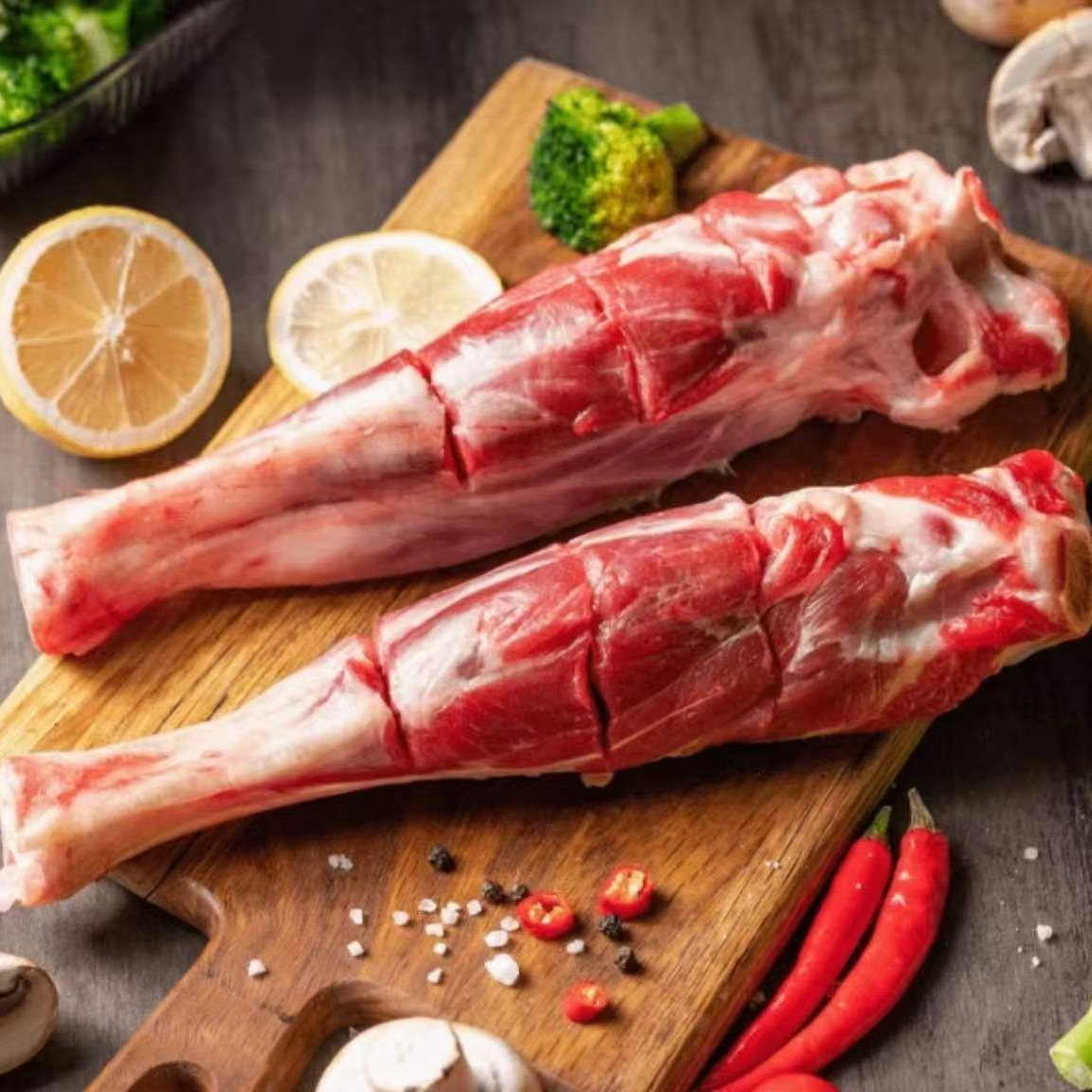 内蒙古草原羔羊整根原切羊小腿带拐筋【断骨连肉】